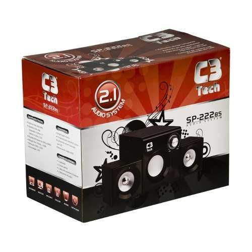 Caixa de Som Subwoofer AMP 2.1 C3Tech SP-222BS Preta