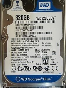 (LAPTOP) HD Western Digital SATA WD3200BEVT 320GB